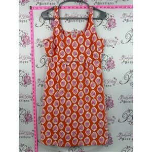 Tommy Bahama dress dotted Orange & Pink Patterned Midi Dress tiki